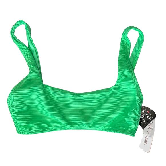 2/$15 NWT Salt + Cove Variegated Ribbed Bralette Bikini Top Green Size M - Picture 3 of 10